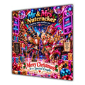 Couple Christmas Card Funny Mr and Mrs Nutcracker Neon Party - unpersonalised 15 cm square matte greeting card