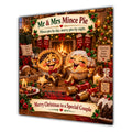 Couple Christmas Card Funny Mr and Mrs Mince Pie Festive Scene - unpersonalised 15 cm square matte greeting card
