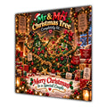 Couple Christmas Card Funny Mr and Mrs Christmas Tree Festive Scene - unpersonalised 15 cm square matte greeting card