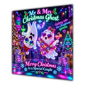 Couple Christmas Card Funny Mr and Mrs Christmas Ghost Neon Party - unpersonalised 15 cm square matte greeting card