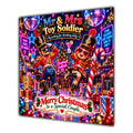 Couple Christmas Card Funny Mr and Mrs Toy Soldier Neon Party - unpersonalised 15 cm square matte greeting card