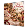 Mum Christmas Card Afternoon Tea Floral Teapot Cakes Christmas - unpersonalised 15 cm square matte greeting card