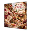 Friend Christmas Card Afternoon Tea Floral Teapot Cakes Christmas - unpersonalised 15 cm square matte greeting card
