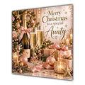 Aunty Christmas Card Champagne Pink Gold Christmas Gifts - unpersonalised 15 cm square matte greeting card