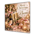 Nana Christmas Card Champagne Pink Gold Christmas Gifts - unpersonalised 15 cm square matte greeting card