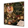 Mum Christmas Card Gin Cocktail Christmas Green Gold - unpersonalised 15 cm square matte greeting card