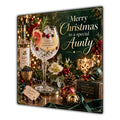 Aunty Christmas Card Gin Cocktail Christmas Green Gold - unpersonalised 15 cm square matte greeting card