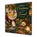 Friend Christmas Card Gin Cocktail Christmas Green Gold - unpersonalised 15 cm square matte greeting card