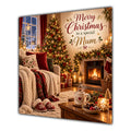 Mum Christmas Card Cosy Fireplace Christmas Tree Tea - unpersonalised 15 cm square matte greeting card