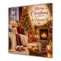 Nana Christmas Card Cosy Fireplace Christmas Tree Tea - unpersonalised 15 cm square matte greeting card