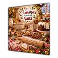 Nana Christmas Card Christmas Baking Gingerbread Cakes Kitchen - unpersonalised 15 cm square matte greeting card