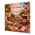 Friend Christmas Card Christmas Baking Gingerbread Cakes Kitchen - unpersonalised 15 cm square matte greeting card