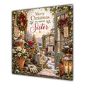 Sister Christmas Card Gardening Winter Greenhouse Hellebore Flowers - unpersonalised 15 cm square matte greeting card