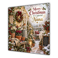 Nana Christmas Card Gardening Winter Greenhouse Hellebore Flowers - unpersonalised 15 cm square matte greeting card
