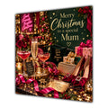 Mum Christmas Card Cocktails Heels Roses Christmas Party - unpersonalised 15 cm square matte greeting card