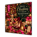 Friend Christmas Card Cocktails Heels Roses Christmas Party - unpersonalised 15 cm square matte greeting card